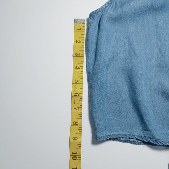 URBAN PLANET chambray crop button shirt - Picture 6 of 9